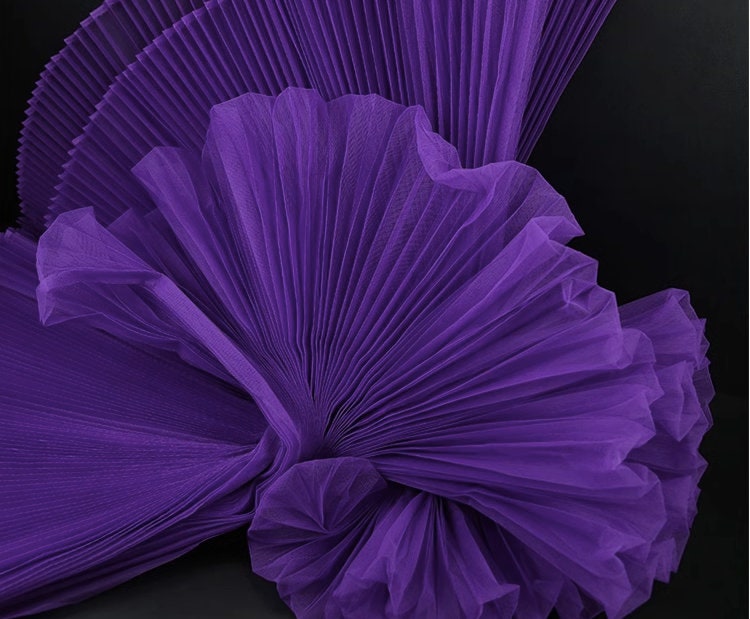 Pleated Organza Fabric: 63" Wide Stiff Designer Material