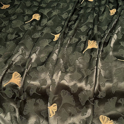Tissu jacquard en rayonne Ginkgo Biloba : ameublement double face, costumes et couture - 59 cm