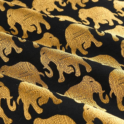 Gold Thread Elephant Jacquard Fabric: 3D Texture Upholstery, 55"W