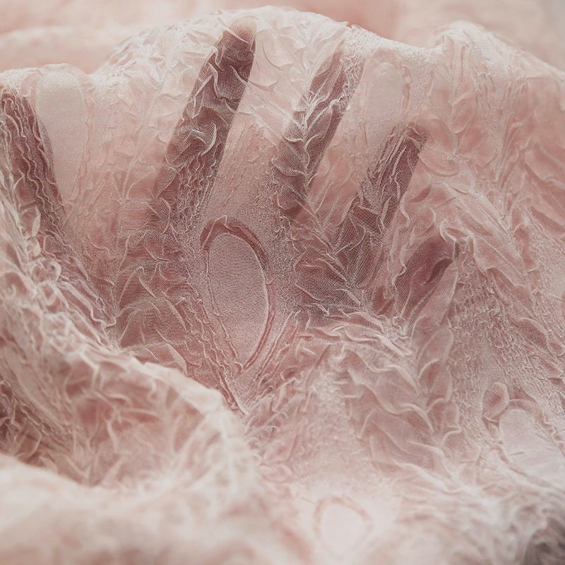 Light Crinkled Chiffon Fabric: 50"W Sheer Wedding & Costume Fabric