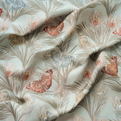 Butterfly Jacquard Fabric: 3D Texture Gold Thread, 55" Wide
