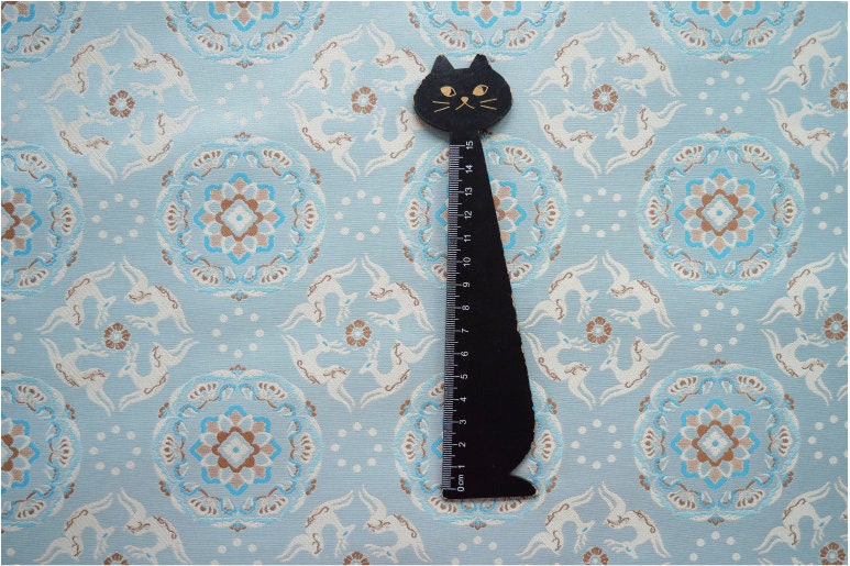 Floral Brocade Fabric: Blue Jacquard Sewing Material (65")
