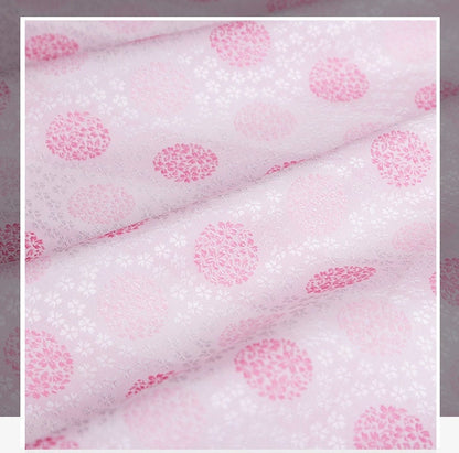 Japanese Nishijin Silk Brocade Fabric: Pink Hydrangea Jacquard (59" Width)