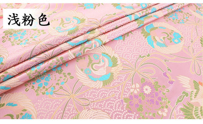 Bird of Paradise Jacquard Brocade Fabric: Japanese Silk Rayon Blend, 29.5" Wide