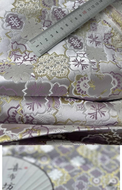 Kirin Nishijin Black Foil Silk Brocade Fabric - 59" Wide