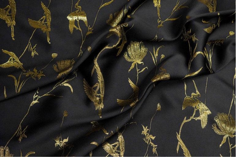 Gold Thread Jacquard Fabric: 3D Embossed Woven Upholstery, Costume, Decor