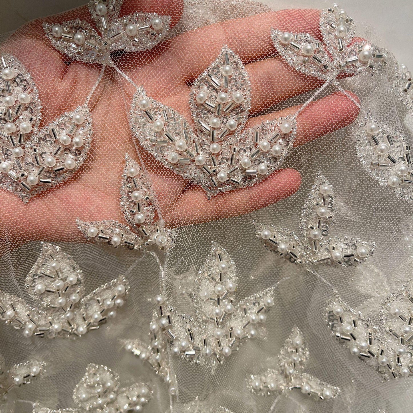 Sequin Leaf & Flower Bridal Lace Applique: Wedding Dress DIY