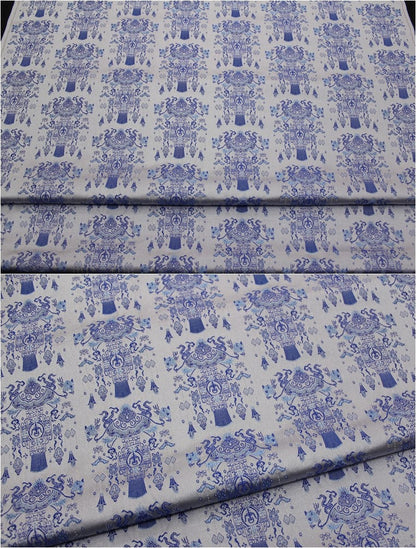Floral Jacquard Brocade Fabric: Chinese Lantern Dressmaking Material