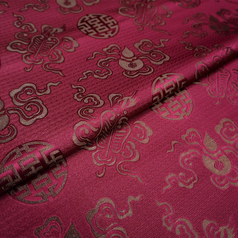Brocade Fabric: Eight Immortals Design, Mongolian Style (29.5" Wide)