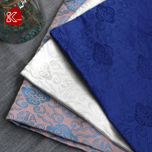 Cloud Brocade Fabric: Silk Rayon Jacquard, Costume Dress Material