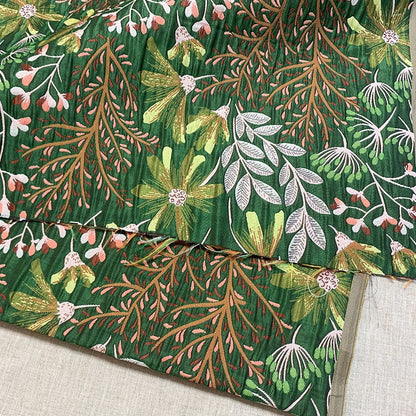 Floral Jacquard Woven Fabric: 3D Embossed Rayon Blend, 55"W