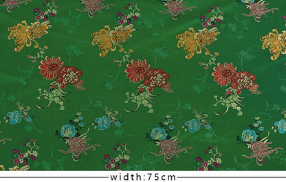 Tissu brocart de soie chrysanthème : revêtement de coussin Cheongsam (29,5 po L)