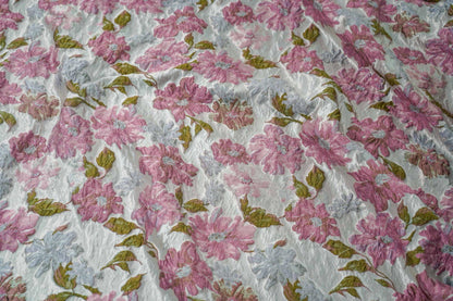 Floral 3D Jacquard Fabric: Retro Upholstery, Costume, Decor - 58"W