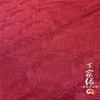 Wave Silk Brocade Fabric: Jacquard Damask, Upholstery & Costume (29.5"W)