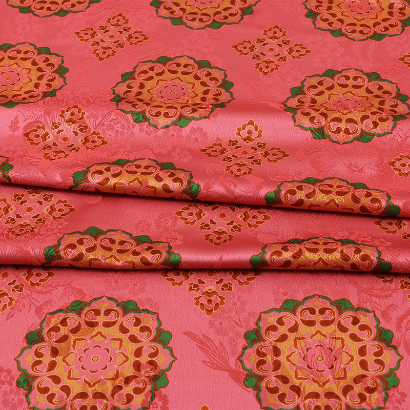 Floral Baoxiang Print Rayon Silk Fabric - 59" Wide