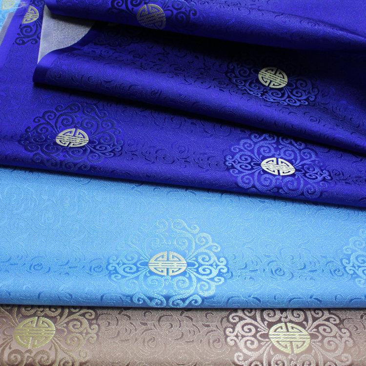 Fu Lu Shou Brocade Fabric: Multi Color Cheongsam Qipao Material