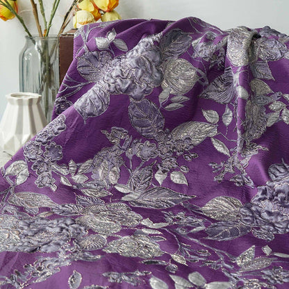 Embossed Floral Brocade Fabric ��� Gold Thread Upholste" Wide