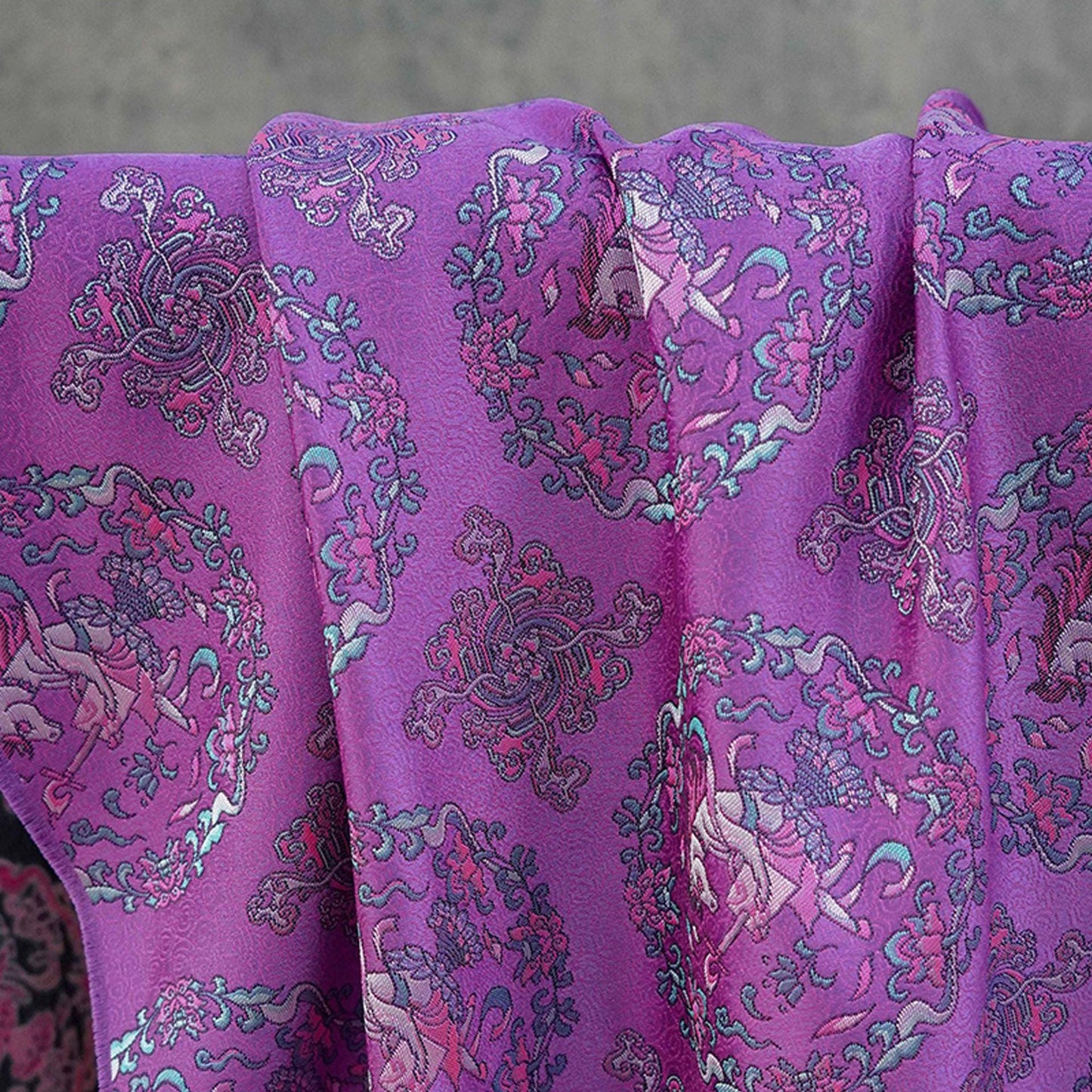 Elegant Purple Song Brocade Fabric ��� Subtle Textured Jacqua"Wide
