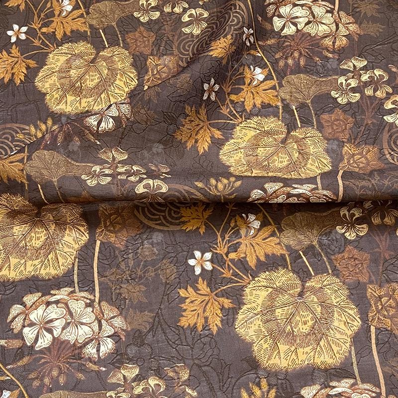 Gold Leaf Dream Tencel Ramie Fabric: Dressmaking, Upholstery, Costume - 59" Wide