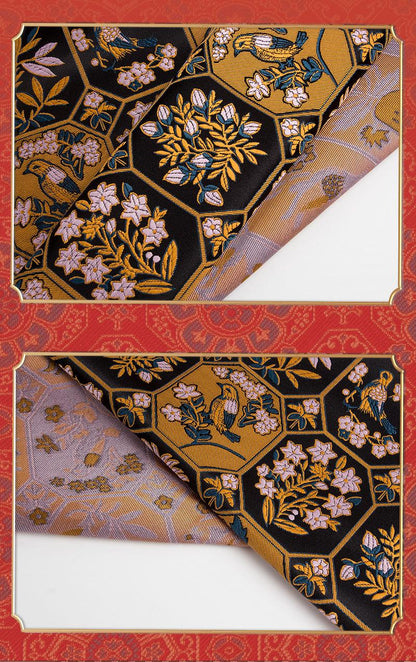 Black Floral Brocade Fabric: Chinese Rayon Blend, 58" Wide