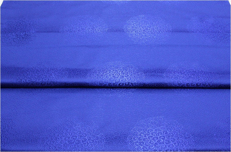 Cloud Brocade Fabric: Red & Blue Jacquard, Costume Dress Material