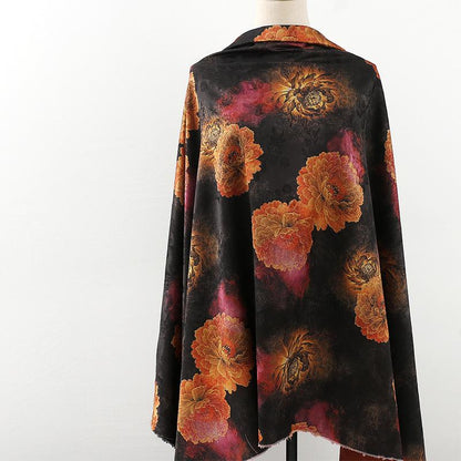 Peony Tea Silk Satin Fabric: 59"W Upholstery Costume Drapery