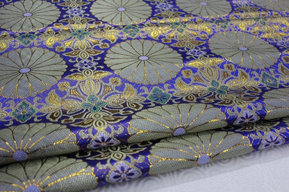 Lotus Tibetan Brocade Fabric: Silk Rayon Upholstery, 29"W