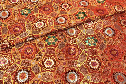 Auspicious Baoxiang Flower Brocade Fabric: Tibetan Robes, Shrines (29.5"W)
