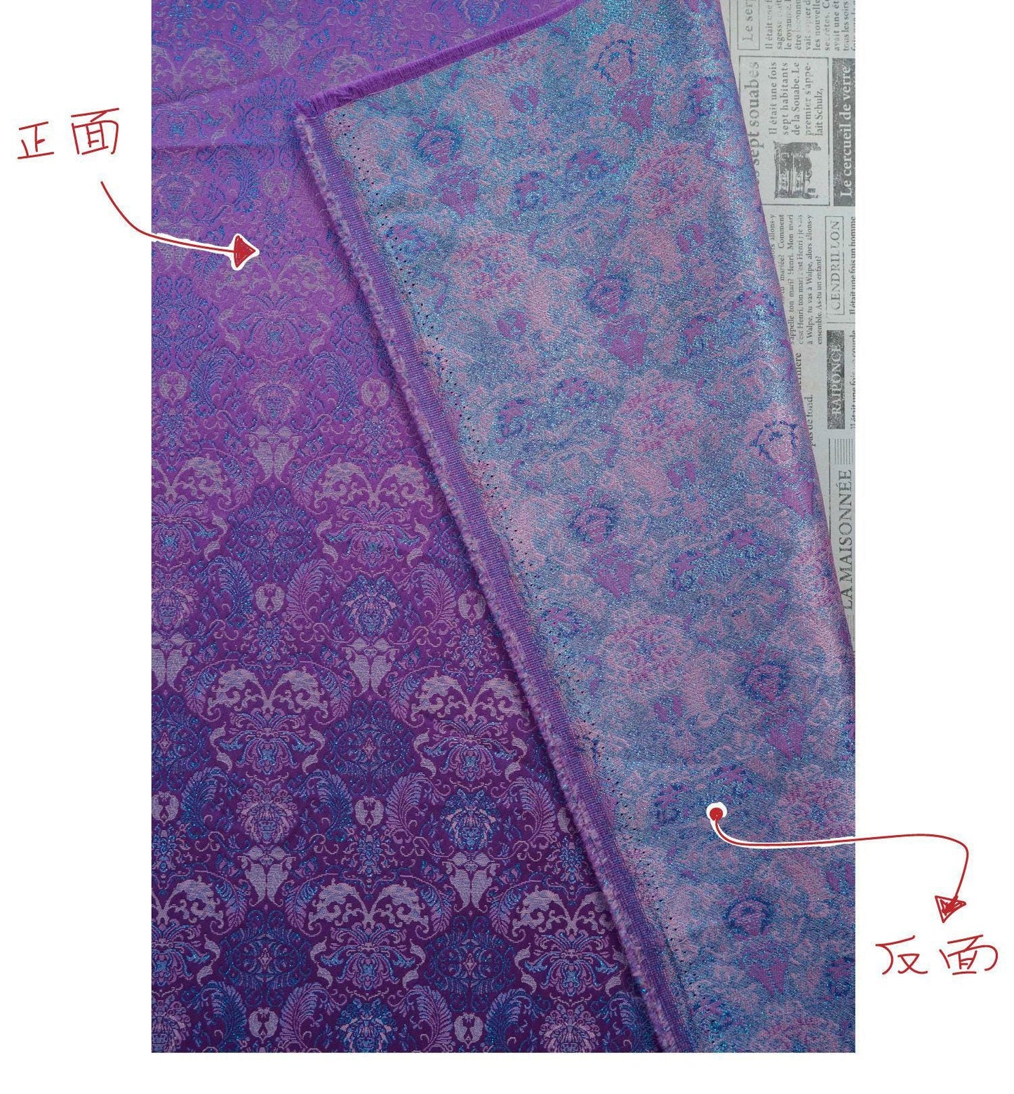 Banana Leaf & Lotus Pattern Jacquard Vest Fabric ��� New Chinese Style Song Broca"Wide