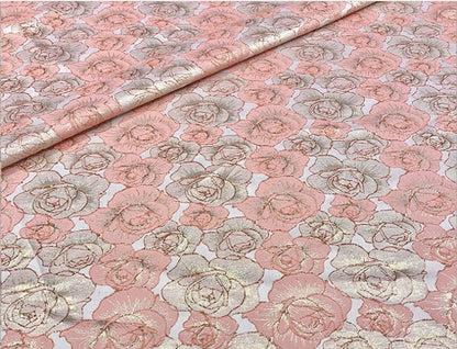 Rose Jacquard Brocade Fabric: 59"W Satin Damask, Antique Cheongsam Sewing