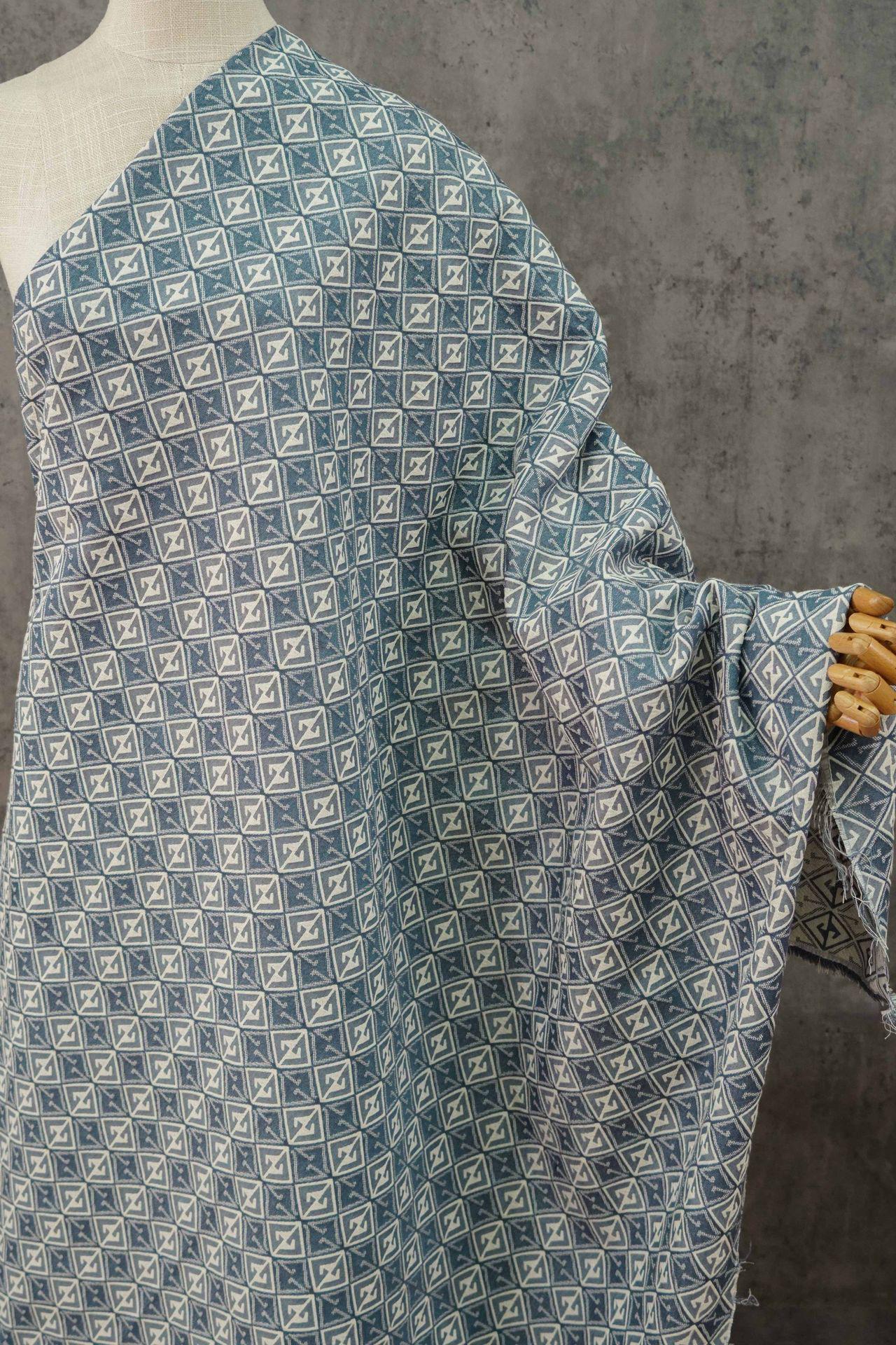 Jacquard Denim Fabric: Vintage 3D Pattern, Upholstery Sewing Material (56" Wide)