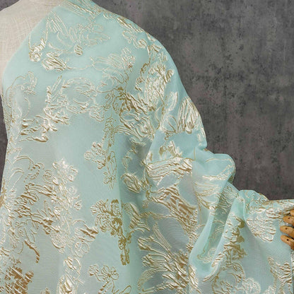 Gold Thread Jacquard Fabric: 3D Designer Material, 55" Wide - Upholstery, Quilting