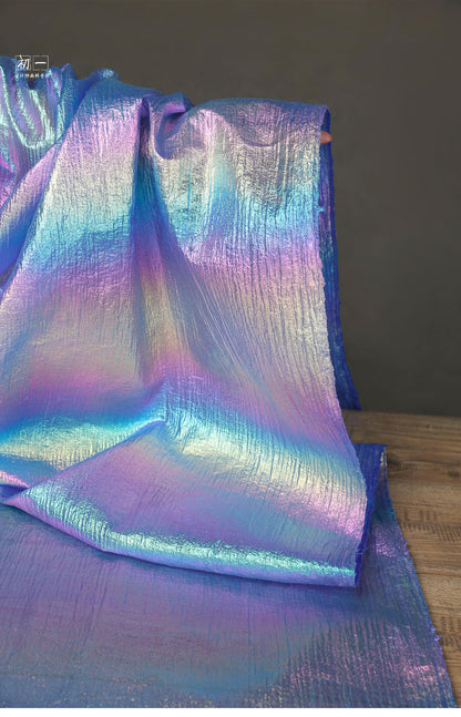 Laser Pearl Micro-Wrinkle Gauze Fabric ��� Iridescent Costume Materi" Wide