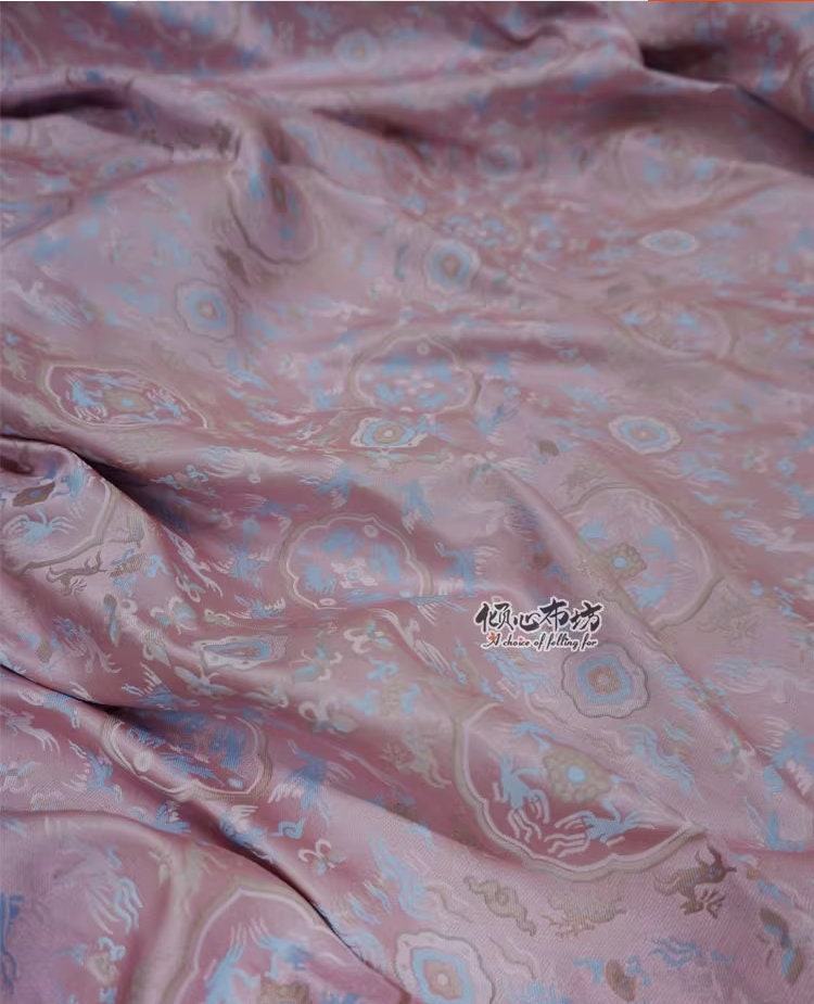 Tissu brocart à fleurs zen roses : largeur 147 cm (58 po), tissu pour costumes et décoration
