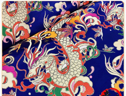Dragon Brocade Fabric: 59"W Silk Rayon Blend, Traditional Sewing