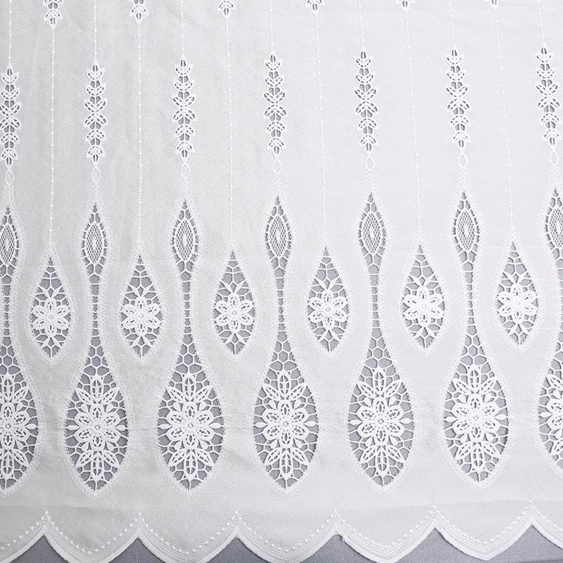 Japanese Embroidery Style Fabric: Navy Floral Polyester, 49" Wide