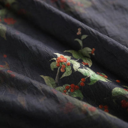Floral Tencel Ramie Fabric: Sewing Material by Meter (59 inch)