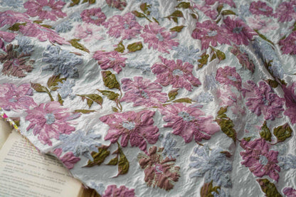 Floral 3D Jacquard Fabric: Retro Upholstery, Costume, Decor - 58"W