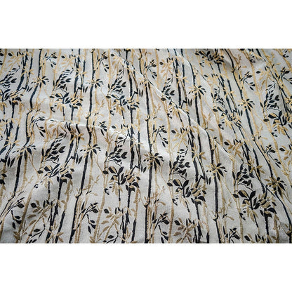 Gold Thread Bamboo Jacquard Fabric: 3D Designer Upholstery, 55" Wide