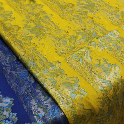 Chinese Silk Brocade Fabric: Ancient Paintings Pattern, 55" Wide