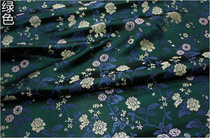 Floral Brocade Fabric: Chinese Style Silk Rayon Blend, 29.5" Wide
