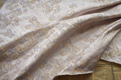 Gold Thread Floral Jacquard Fabric: 3D Foil Texture (63"W)