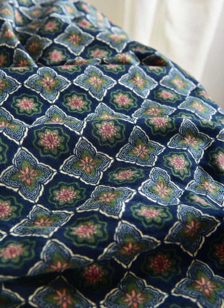 Japanese Cotton Fabric: Lattice Floral Print, Kimono Dress Fabric