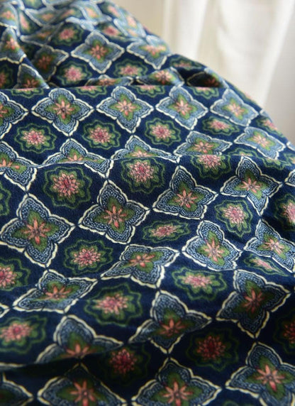 Japanese Cotton Fabric: Lattice Floral Print, Kimono Dress Fabric