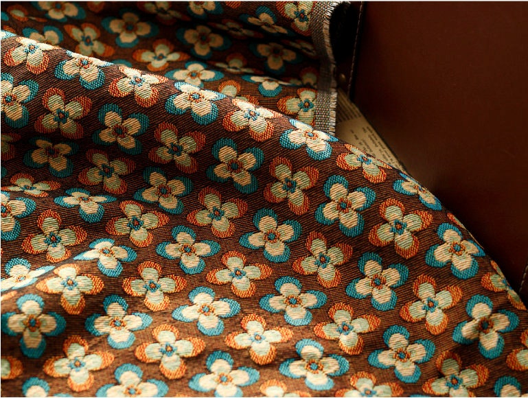 Floral Jacquard Upholstery Fabric: Victorian Edwardian Style, 59" Wide