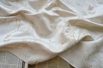 Magpie Jacquard Fabric With Gold Thread: Upholstery, Costume, & Drapery - 54" Wide