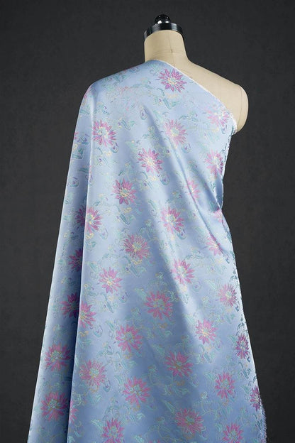Dunhuang Lotus Brocade Fabric: 59"W Floral Sewing Material