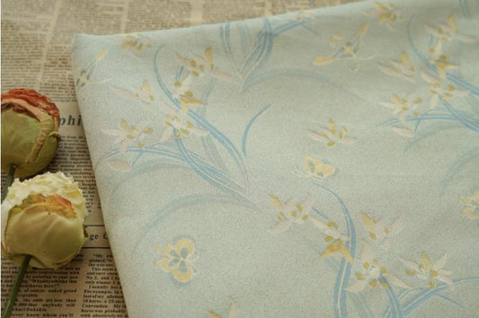 Tissu jacquard tissé à motif floral : revêtement d’ameublement réversible en relief, 150 cm de large