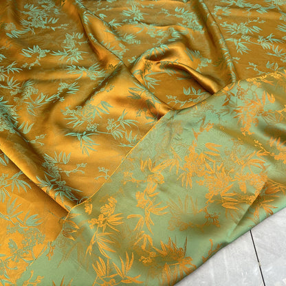 Bamboo Jacquard Satin Damask Fabric: Two-Sided Rayon, 59" Wide