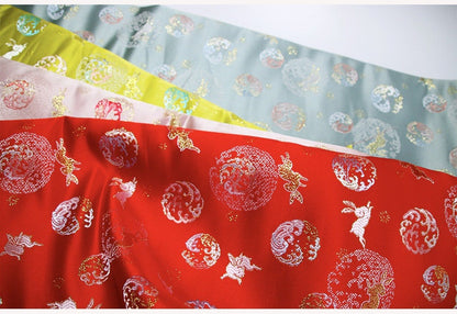 Rabbit Jacquard Silk Brocade Fabric: Costume, Upholstery, Decor - 57�ï